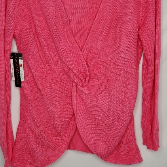 Almost Famous Pink Sweater Size 3X Knot Twist Detail Coquette Balletcore NEW - Picture 4 of 16
